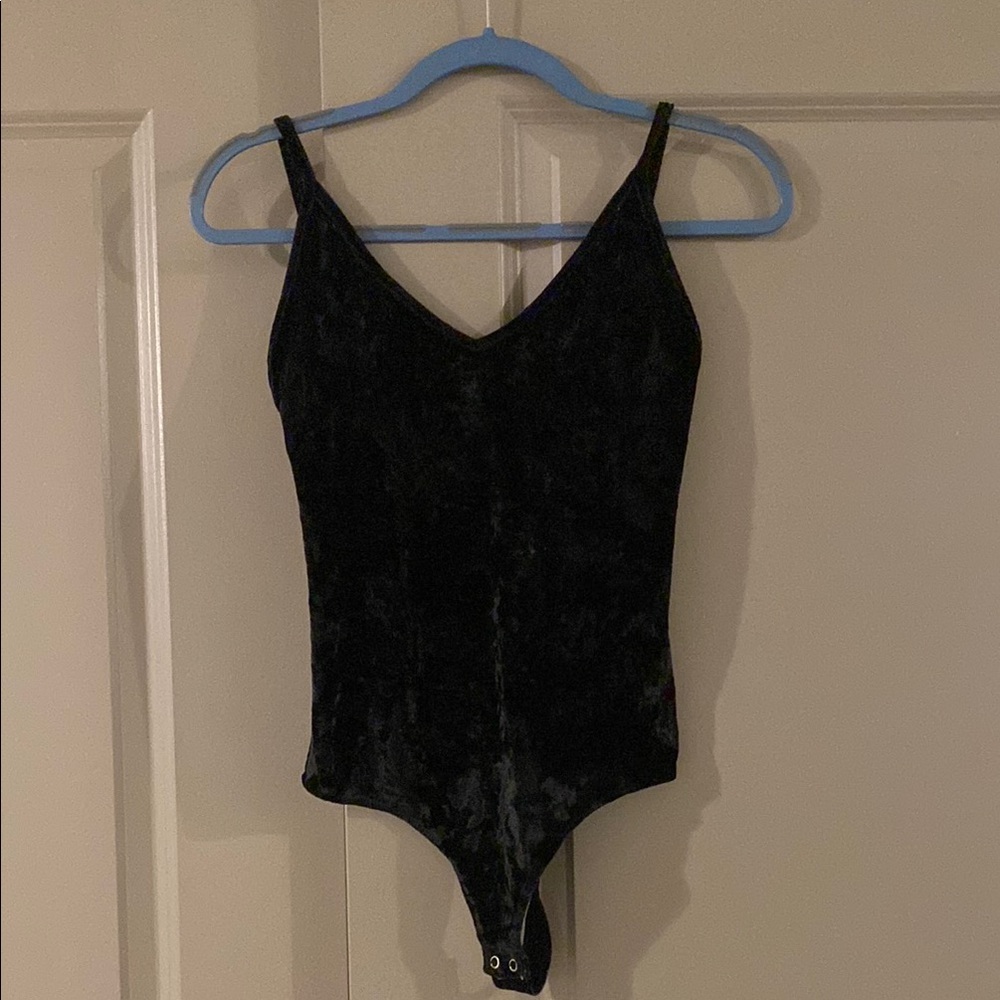 Express Black Velvet Bodysuit